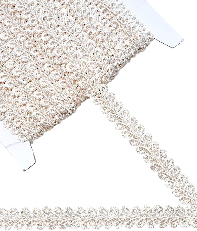 MSCFTFB 14 Yards Gimp Braid Trim,1/2 inch Gift Wrap Ribbon, Woven Fabric Lace Trim for Upholstery Costume Curtain,Lamp,Jewelry,Decorative Embellishment for Sewing Craft (Beige) - Image 1